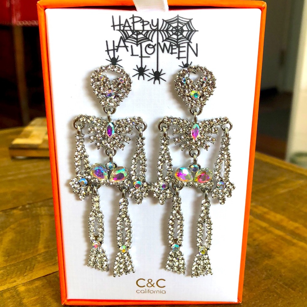 C&C California Rhinestone Skeleton earrings - Picture 1 of 3